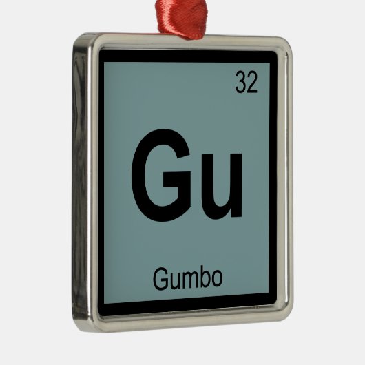 Gu - Gumbo化学の周期表記号 メタルオーナメント (右)