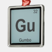 Gu - Gumbo化学の周期表記号 メタルオーナメント (左)