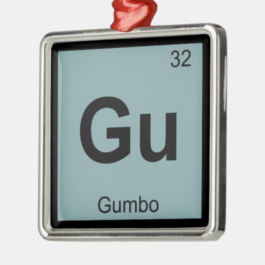 Gu - Gumbo化学の周期表記号 メタルオーナメント (左)