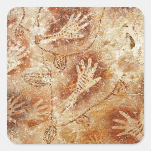 Gua Tweet～生命の木～古代の洞窟の芸術～手 スクエアシール