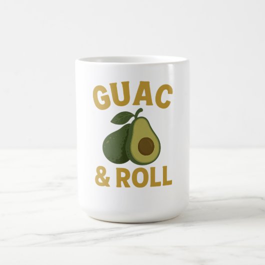 🥑 Guac & 転が – アボカおもしろいドグルメTシャツ コーヒーマグカップ (中央)