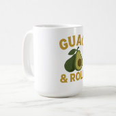 🥑 Guac & 転が – アボカおもしろいドグルメTシャツ コーヒーマグカップ (正面左)