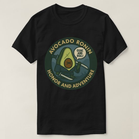 Guac And Roll Samurai Avocado Graphic Tシャツ (デザイン正面)