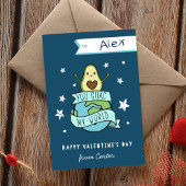 Guac My World Classroom Valentines Day Card 招待状