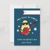 Guac My World Classroom Valentines Day Card 招待状 (正面)