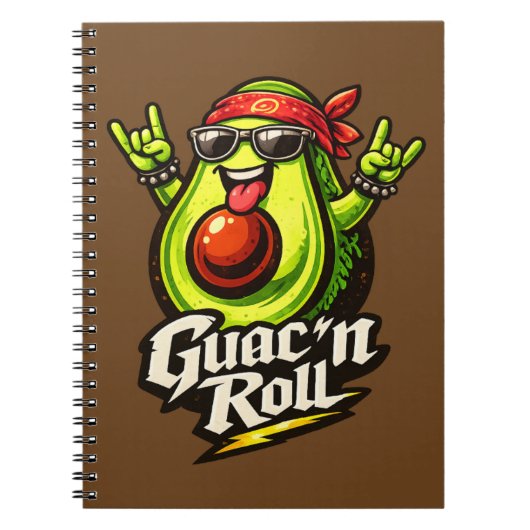 Guac 'n Roll - グアックパック - フード系友達へ ノートブック (正面)