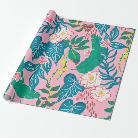 Guache painting seamless pattern with abstract tro ラッピングペーパー (アンロールド)