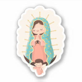  Guadalupeの聖母と天使のかわいいスタイル シール
