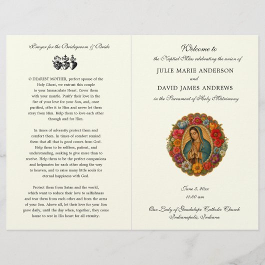 Guadalupe Catholic Wedding Mass Program (正面)