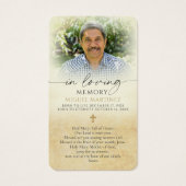 Guadalupe Funeral Catholic Photo Memorial Card (裏面)