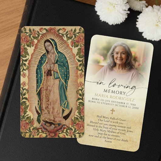 Guadalupe Funeral Catholic Photo Prayer Card