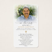 Guadalupe Funeral Catholic Prayer Card (裏面)