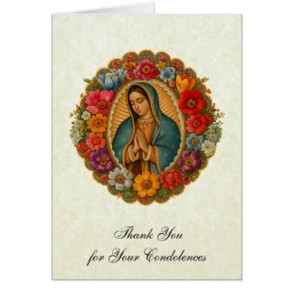 Guadalupe Funeral Sympathy Holy Card Thank You