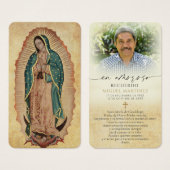 Guadalupe In Loving Memory Photo Prayer Card (正面&裏面)