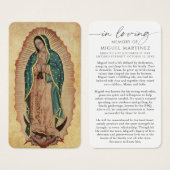Guadalupe Loving Memory Photo Funeral Prayer Card (正面&裏面)