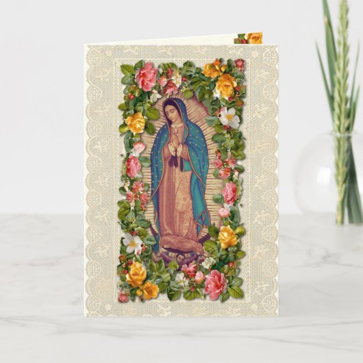 Guadalupe Virgin Mary Catholic Spanish Gracias サンキューカード (正面)