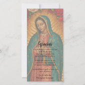 Guadalupe Virgin Mary Funeral Condolence Spanish サンキューカード (正面)