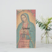 Guadalupe Virgin Mary Funeral Condolence Spanish サンキューカード (スタンド正面)