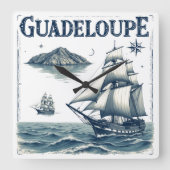 GUADELOUPE スクエア壁時計 (正面)
