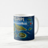 Guadeloupe 971 Vintage Map コーヒーマグカップ (正面右)