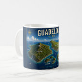 Guadeloupe 971 Vintage Map コーヒーマグカップ (正面左)