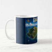 Guadeloupe 971 Vintage Map コーヒーマグカップ (左)