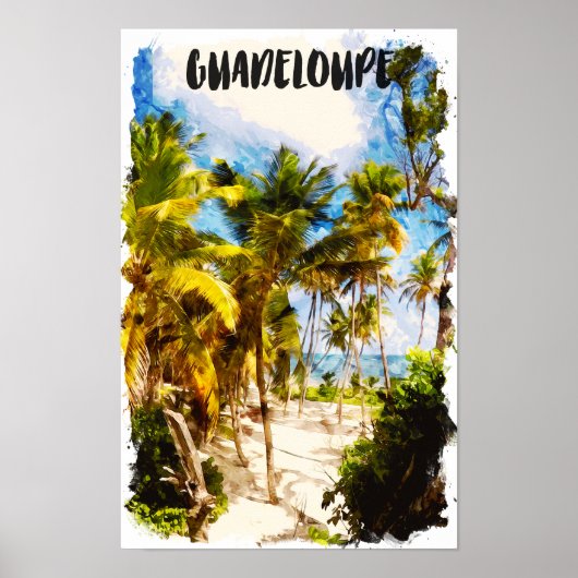 Guadeloupe Caribbean Tropiccal Island Travel ポスター (正面)