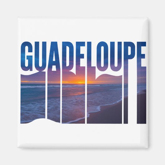 Guadeloupe: Coucher de Soleil Tropical des Caraïbe マグネット (正面)
