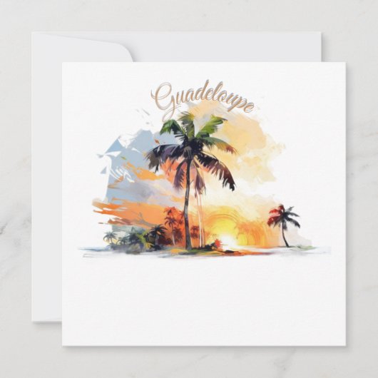 Guadeloupe: Coucher de Soleil Tropical en Aquarell (正面)