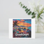 Guadeloupe Coucher de Soleil Tropical Vibrante ポストカード (スタンド正面)