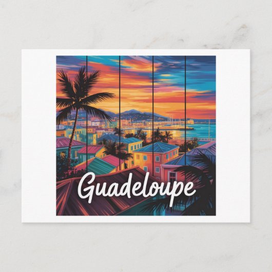 Guadeloupe Coucher de Soleil Tropical Vibrante ポストカード (正面)