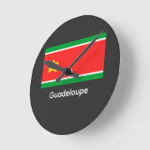 Guadeloupe flagge ラウンド壁時計 (傾斜)