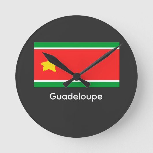 Guadeloupe flagge ラウンド壁時計 (正面)