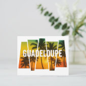 Guadeloupe Palmiers & Coucher de Soleil Tropical ポストカード (スタンド正面)