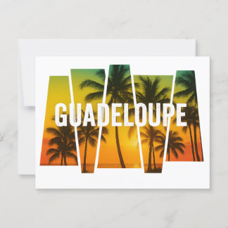 Guadeloupe Palmiers & Coucher de Soleil Tropical ポストカード