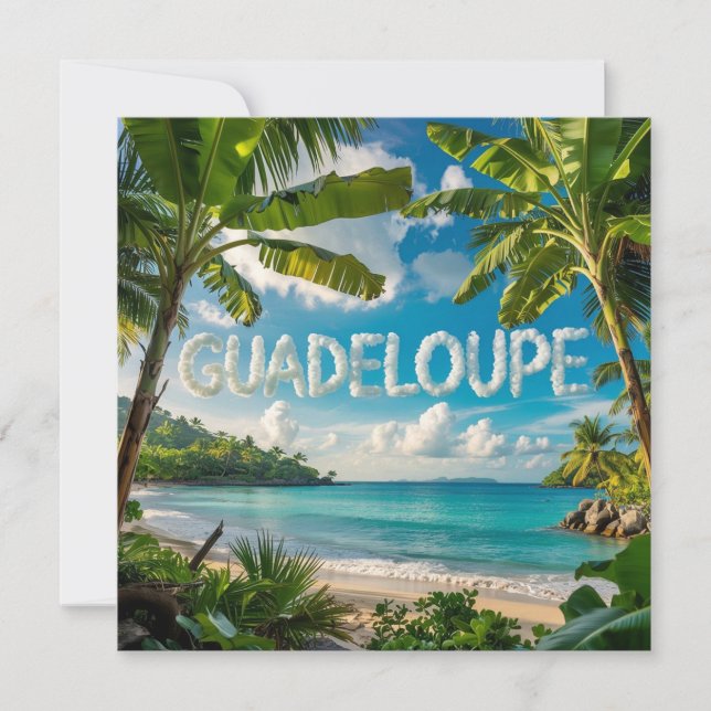 Guadeloupe Tropicale Paysage Caraïbes Aquarelle (正面)