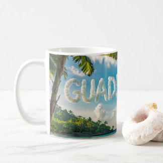 Guadeloupe Tropicale Paysage Caraïbes Aquarelle コーヒーマグカップ