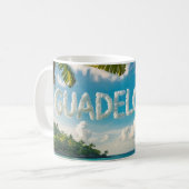 Guadeloupe Tropicale Paysage Caraïbes Aquarelle コーヒーマグカップ (正面左)
