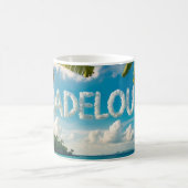 Guadeloupe Tropicale Paysage Caraïbes Aquarelle コーヒーマグカップ (中央)