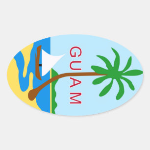 GUAM – 紋章/旗/紋章/紋章/紋章 楕円形シール