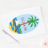 GUAM – 紋章/旗/紋章/紋章/紋章 楕円形シール (封筒)