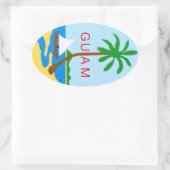 GUAM – 紋章/旗/紋章/紋章/紋章 楕円形シール (バッグ)