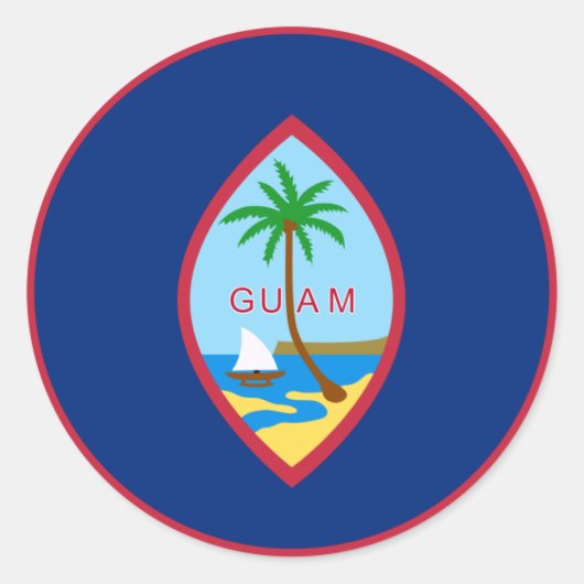 Guam flag  ラウンドシール (正面)