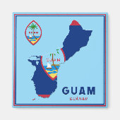 Guam Flag Map & Seal マグネット (正面)