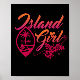Guam Flower Chamorrita Guam Island Guamanian Girl ポスター