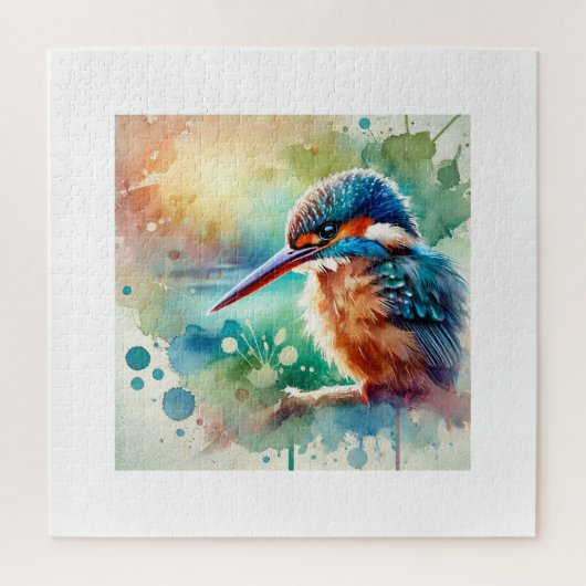 Guam Kingfisher Bird 150624AREF120 - Watercolor ジグソーパズル (縦)