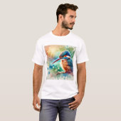 Guam Kingfisher Bird 150624AREF120 - Watercolor Tシャツ (正面フル)