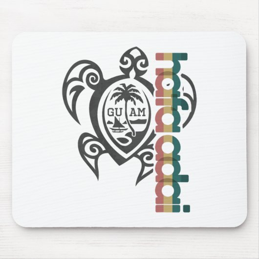 Guam Turtle Hafa Adai Guam Fishing Shirt Chamorro  マウスパッド (正面)