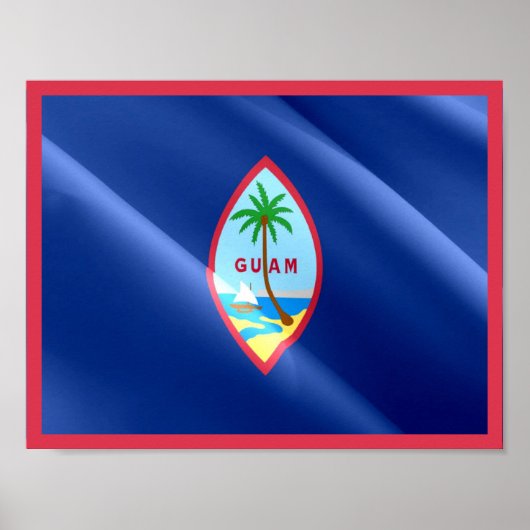 Guam - Waving Flag - ポスター (正面)