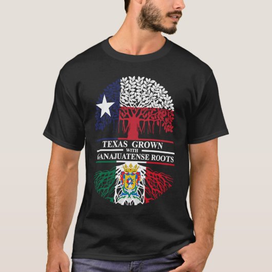 Guanajuato Roots Texas Grown with Guanajuatense Ro Tシャツ (正面)